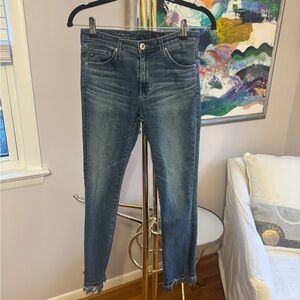 AG • Jodi High Rise Slim Flare Crop Jeans • Blue • 25